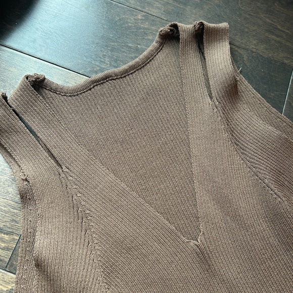 Nude Bodycon Ribbed Sweater Dress - Picture 4 of 7